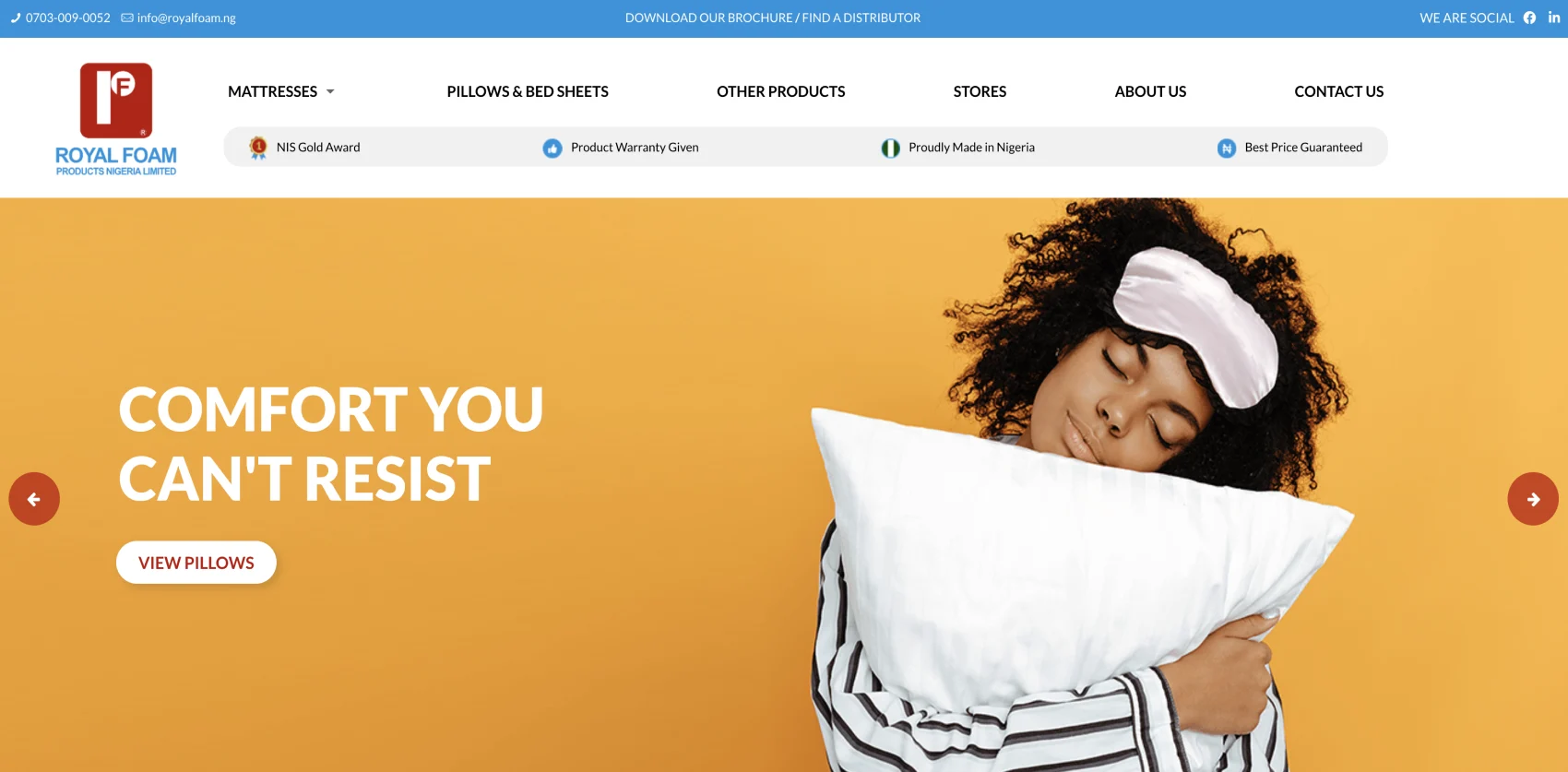 Royal Foam - eCommerce Design & CRM Development in Nigeria